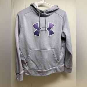 Under Armour Gray Hoodie with Purple Logo